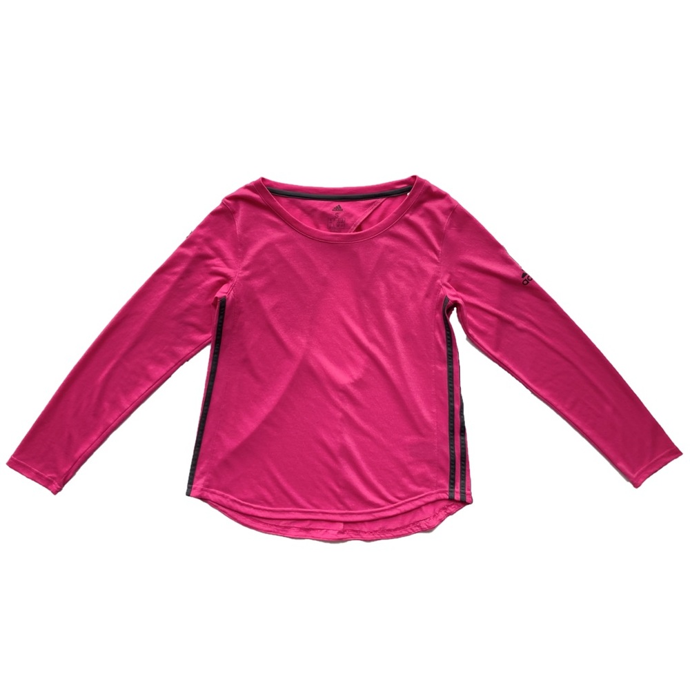 Adidas Climalite Long Sleeve Tee - Hot Pink/Black - Women's Small